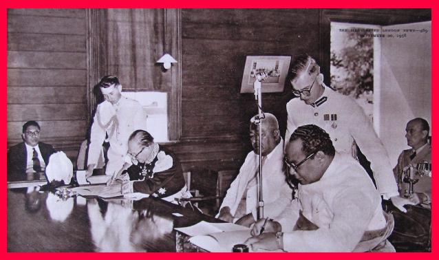 SIR RONALD GARVEY AND PRINCE TUNGI SIGNING  NEW TREATY OF FRIENDSHIP