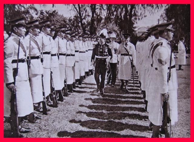 SIR RONALD GARVEY INSPECTING THE PALAST GUARD
